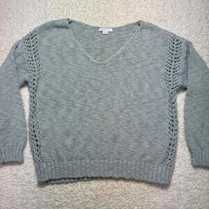 American Eagle Sage Knit V-Neck Sweater Muted Sage SMALL